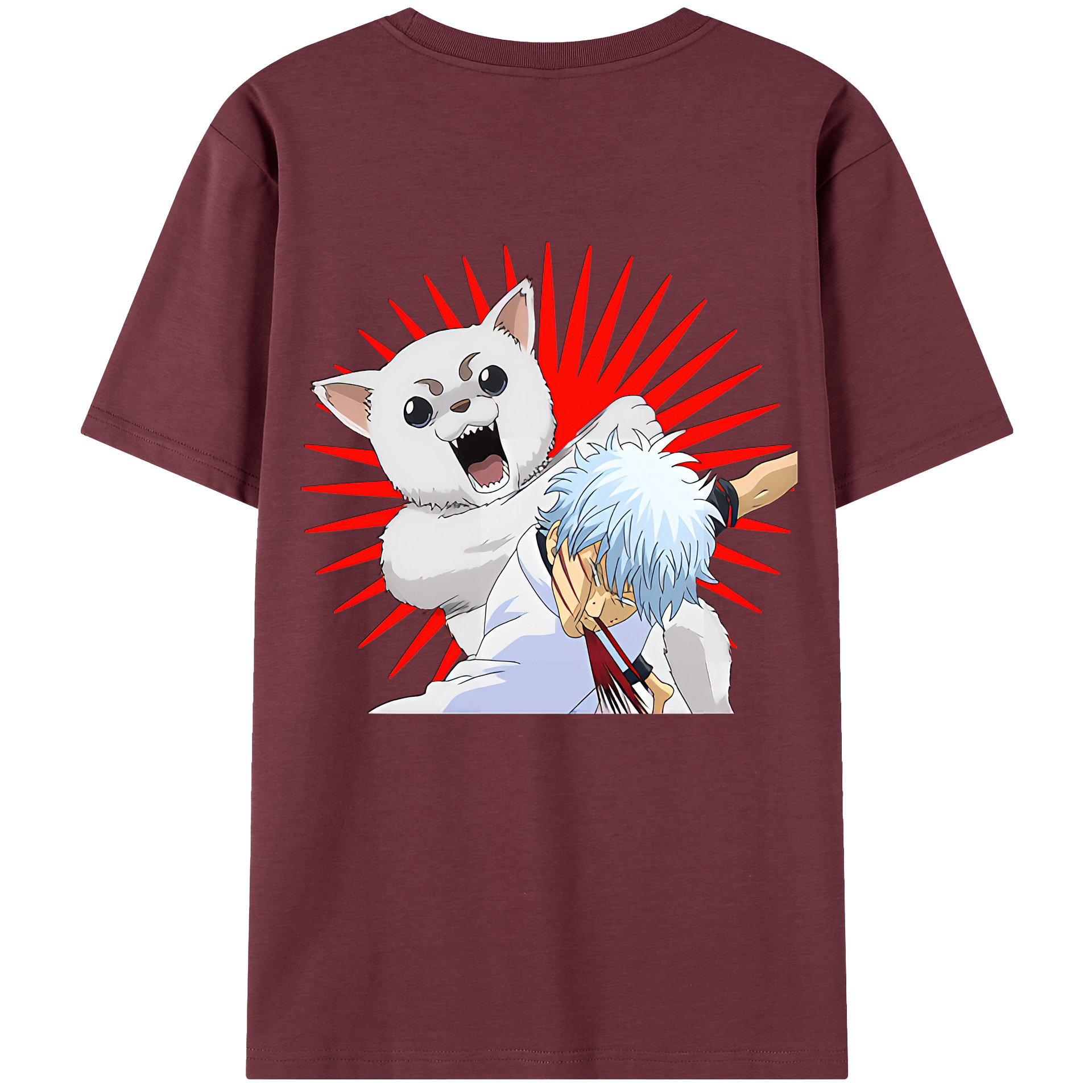 （画像用） ぎんたま 坂田銀時（さかたぎんとき） 神楽 志村新八（しむら しんぱち） GINTAMA Sakata Gintoki Kagura Shimura Shinpachi 綿100％半袖Tシャツ（背面プリント）